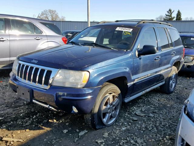 1J8GW68J44C138604 - 2004 JEEP GRAND CHER BLUE photo 2