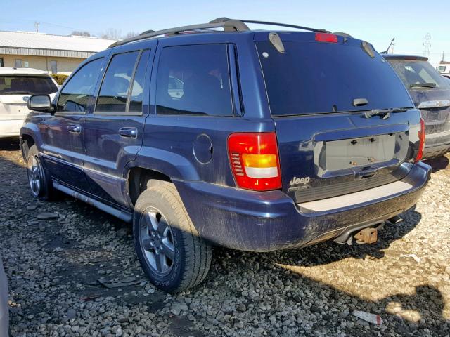 1J8GW68J44C138604 - 2004 JEEP GRAND CHER BLUE photo 3