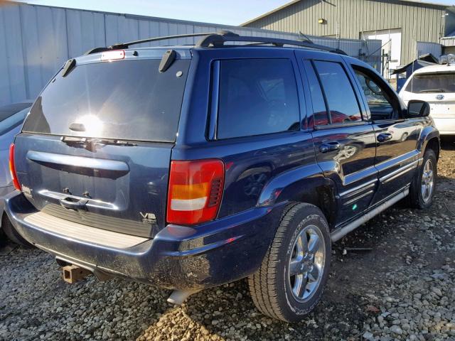 1J8GW68J44C138604 - 2004 JEEP GRAND CHER BLUE photo 4