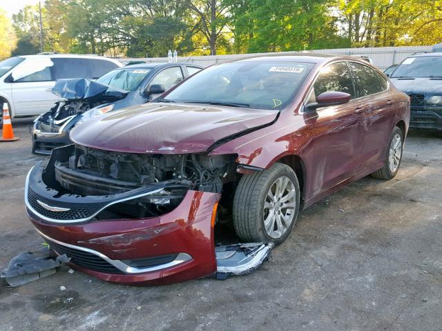 1C3CCCAG0FN756221 - 2015 CHRYSLER 200 LIMITE MAROON photo 2