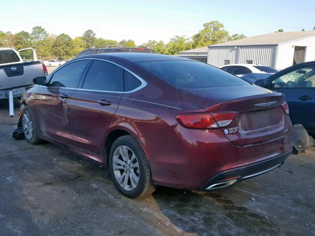 1C3CCCAG0FN756221 - 2015 CHRYSLER 200 LIMITE MAROON photo 3