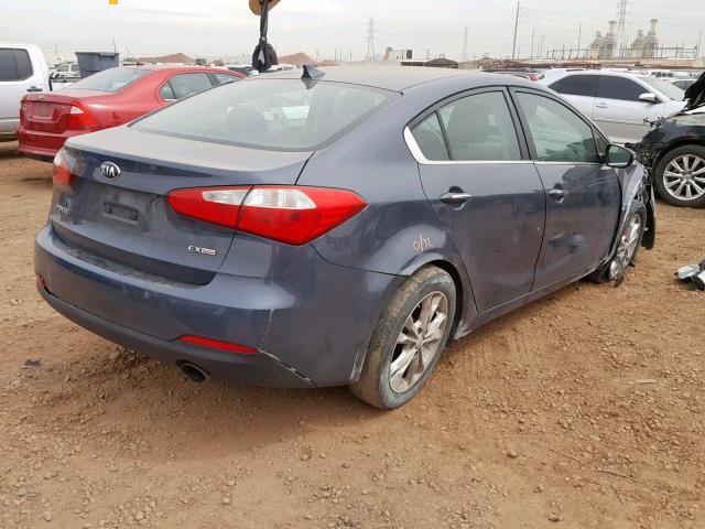 KNAFX4A85F5362240 - 2015 KIA FORTE EX BLUE photo 4