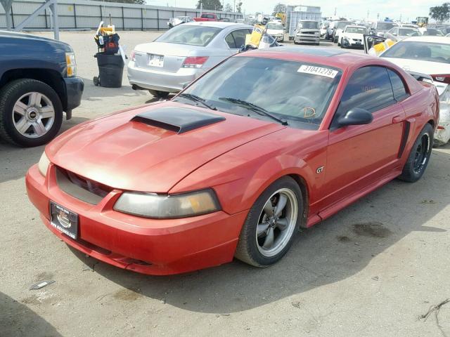 1FAFP42X71F136430 - 2001 FORD MUSTANG GT RED photo 2