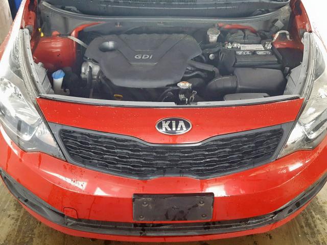 KNADM4A37F6438927 - 2015 KIA RIO LX RED photo 7