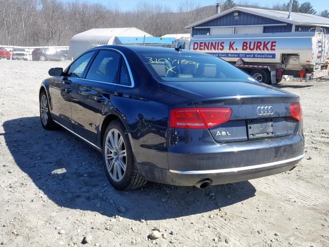 WAURGAFD3EN009379 - 2014 AUDI A8 L QUATT BLACK photo 3