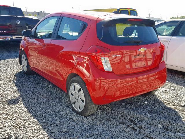 KL8CA6SA6JC483442 - 2018 CHEVROLET SPARK LS RED photo 3