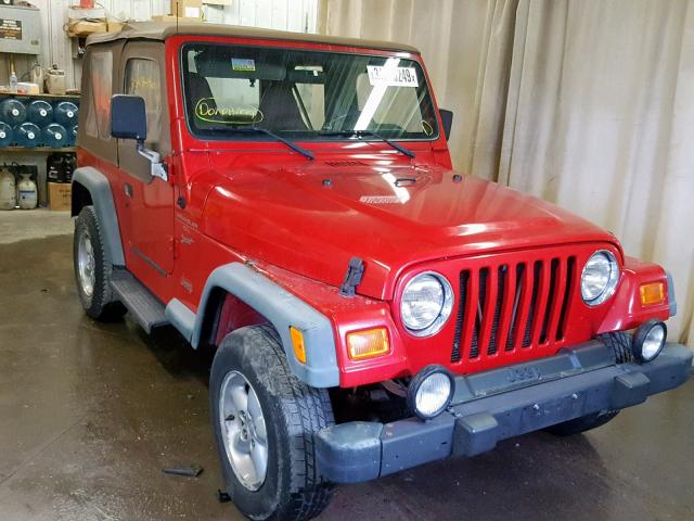 1J4FA49S8YP703393 - 2000 JEEP WRANGLER / RED photo 1