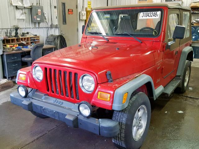 1J4FA49S8YP703393 - 2000 JEEP WRANGLER / RED photo 2