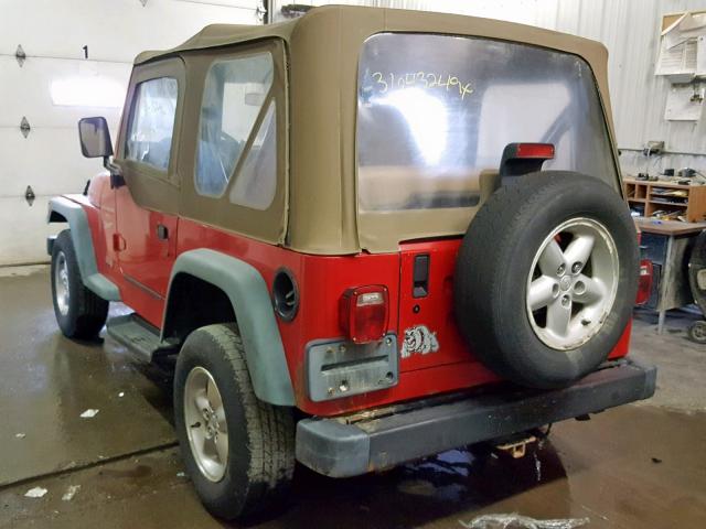 1J4FA49S8YP703393 - 2000 JEEP WRANGLER / RED photo 3