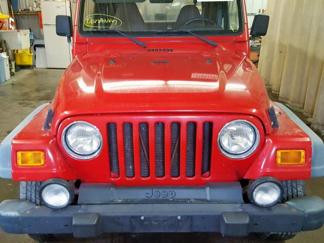 1J4FA49S8YP703393 - 2000 JEEP WRANGLER / RED photo 9