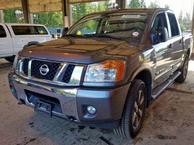 1N6AA0EC8FN503420 - 2015 NISSAN TITAN S GRAY photo 2