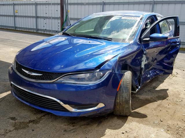 1C3CCCAB1FN701782 - 2015 CHRYSLER 200 LIMITE BLUE photo 2