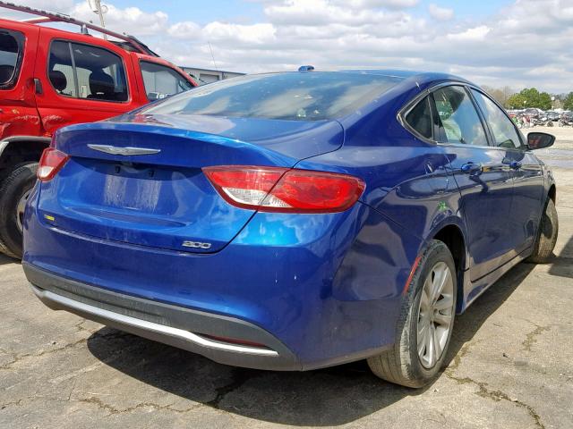 1C3CCCAB1FN701782 - 2015 CHRYSLER 200 LIMITE BLUE photo 4