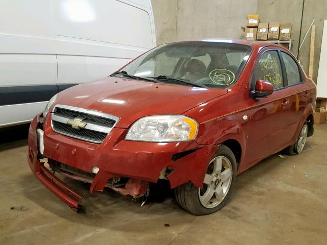 KL1TG566X7B114966 - 2007 CHEVROLET AVEO LT RED photo 2