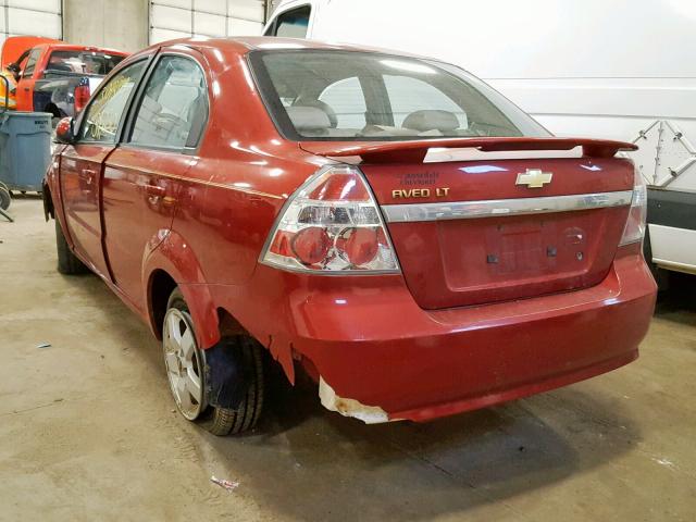 KL1TG566X7B114966 - 2007 CHEVROLET AVEO LT RED photo 3