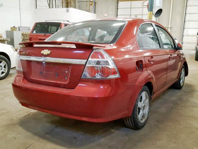 KL1TG566X7B114966 - 2007 CHEVROLET AVEO LT RED photo 4