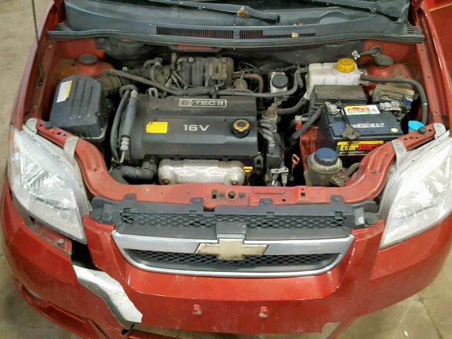 KL1TG566X7B114966 - 2007 CHEVROLET AVEO LT RED photo 7