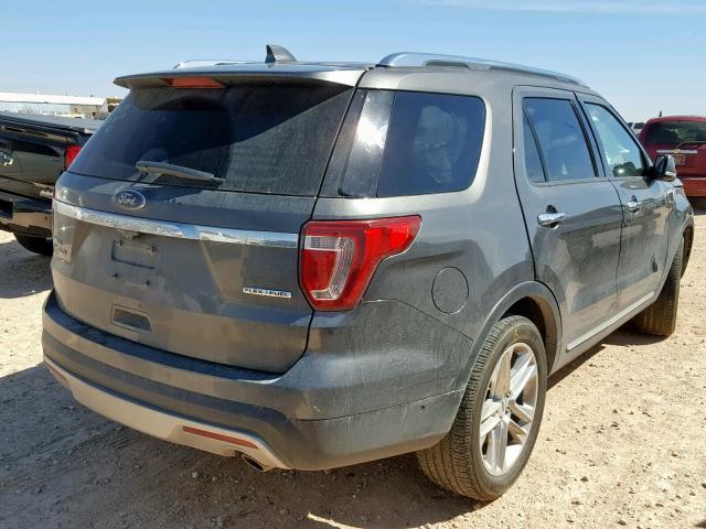 1FM5K7F80GGB17743 - 2016 FORD EXPLORER L CHARCOAL photo 4