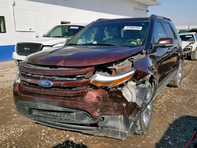 1FMHK8F86CGA48196 - 2012 FORD EXPLORER L BROWN photo 2