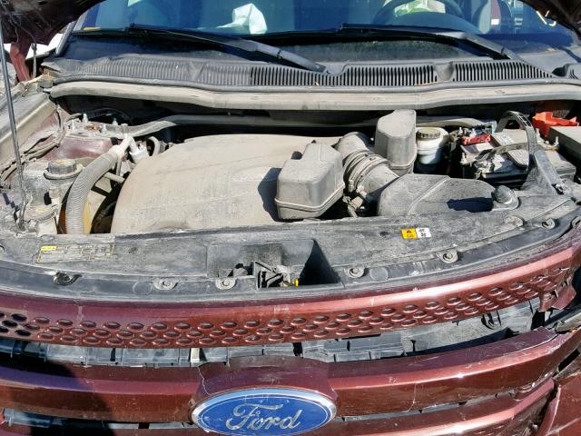 1FMHK8F86CGA48196 - 2012 FORD EXPLORER L BROWN photo 7