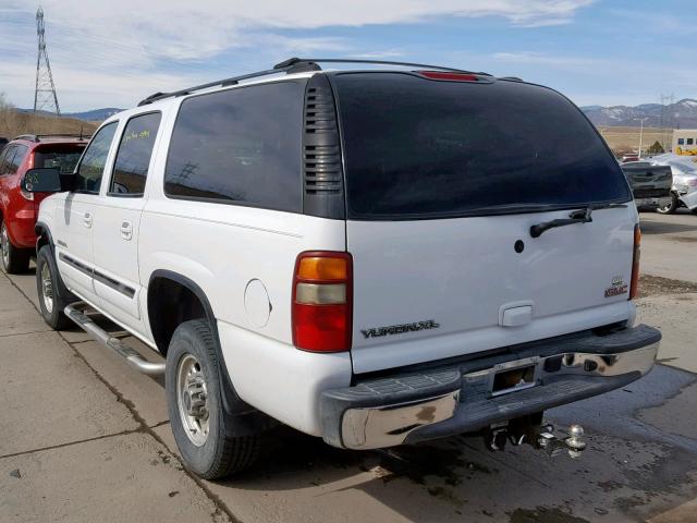 3GKGK26U13G300150 - 2003 GMC YUKON XL K WHITE photo 3