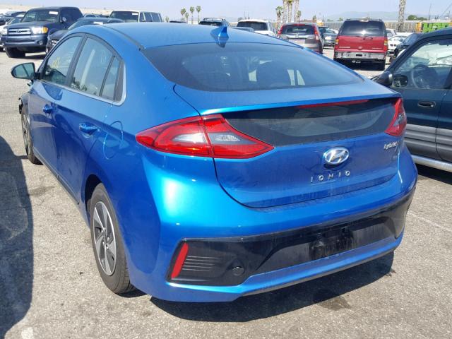 KMHC75LC9HU049743 - 2017 HYUNDAI IONIQ SEL BLUE photo 3