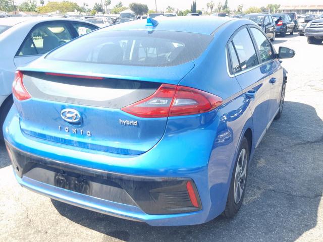 KMHC75LC9HU049743 - 2017 HYUNDAI IONIQ SEL BLUE photo 4