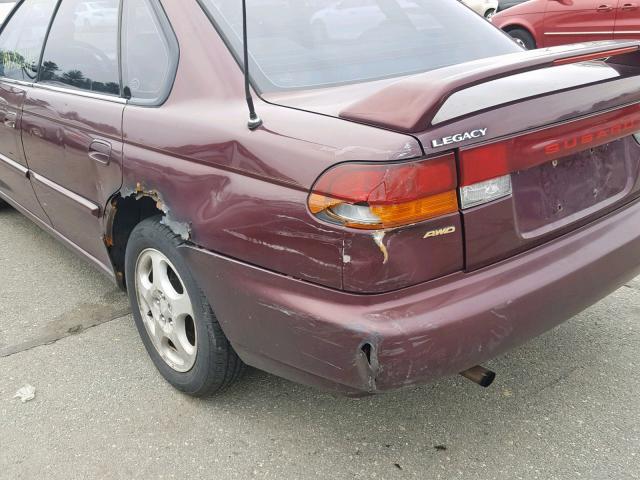 4S3BD4351X7259478 - 1999 SUBARU LEGACY L BURGUNDY photo 9