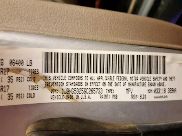 1J8HG58256C285733 - 2006 JEEP COMMANDER SILVER photo 10
