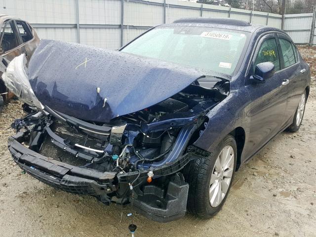 1HGCR2F84EA161398 - 2014 HONDA ACCORD EXL BLUE photo 2