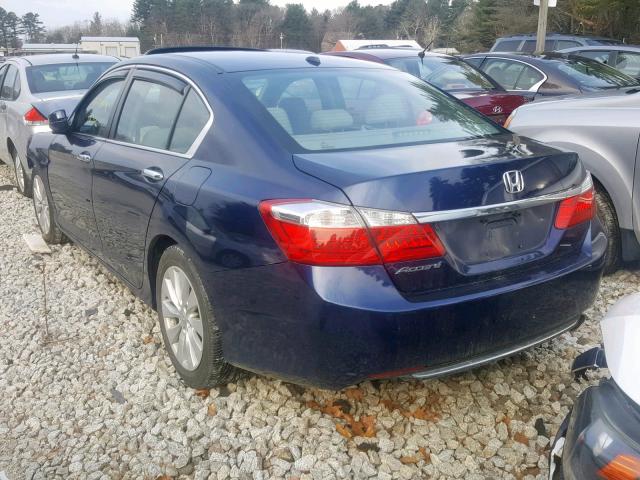 1HGCR2F84EA161398 - 2014 HONDA ACCORD EXL BLUE photo 3