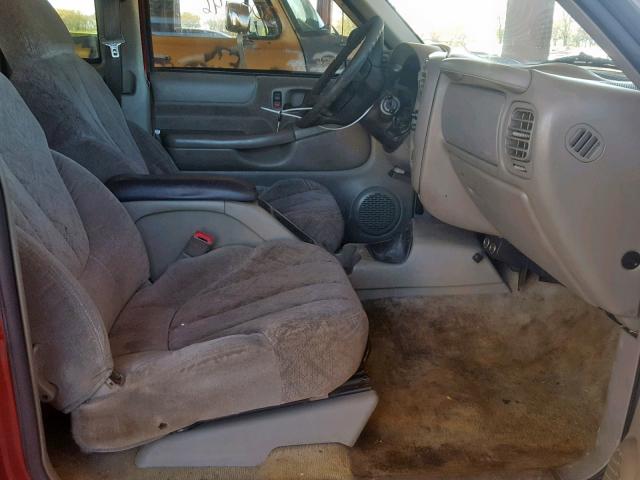 1GTCS19W2Y8253404 - 2000 GMC SONOMA MAROON photo 5