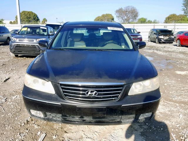 KMHFC46F96A125985 - 2006 HYUNDAI AZERA SE BLACK photo 9