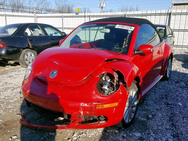 3VWRF31Y19M407960 - 2009 VOLKSWAGEN NEW BEETLE წითელი ფოტო 2
