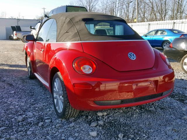 3VWRF31Y19M407960 - 2009 VOLKSWAGEN NEW BEETLE წითელი ფოტო 3