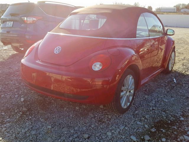 3VWRF31Y19M407960 - 2009 VOLKSWAGEN NEW BEETLE წითელი ფოტო 4