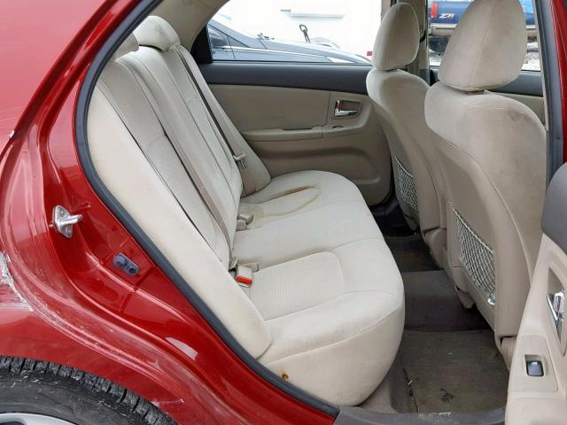 KNAFE221X95656474 - 2009 KIA SPECTRA EX RED photo 6