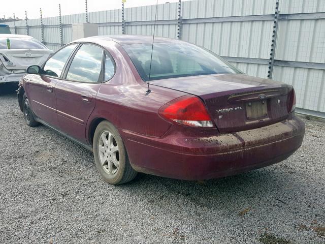 1FAFP56U27A183912 - 2007 FORD TAURUS SEL BURGUNDY photo 3