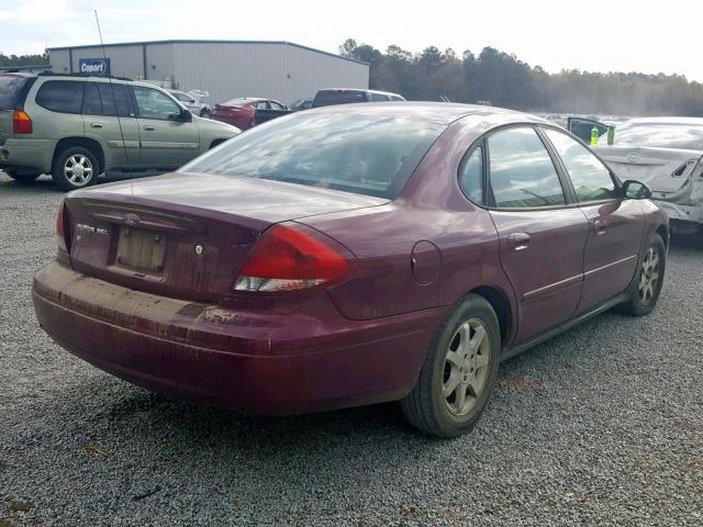 1FAFP56U27A183912 - 2007 FORD TAURUS SEL BURGUNDY photo 4