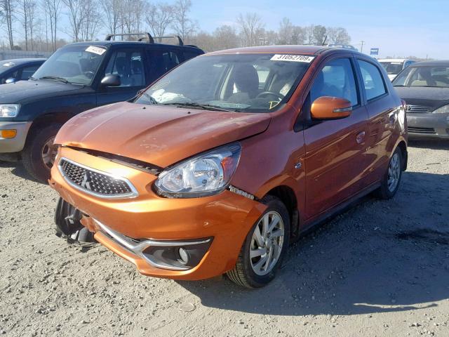 ML32A4HJ0HH017469 - 2017 MITSUBISHI MIRAGE SE ORANGE photo 2