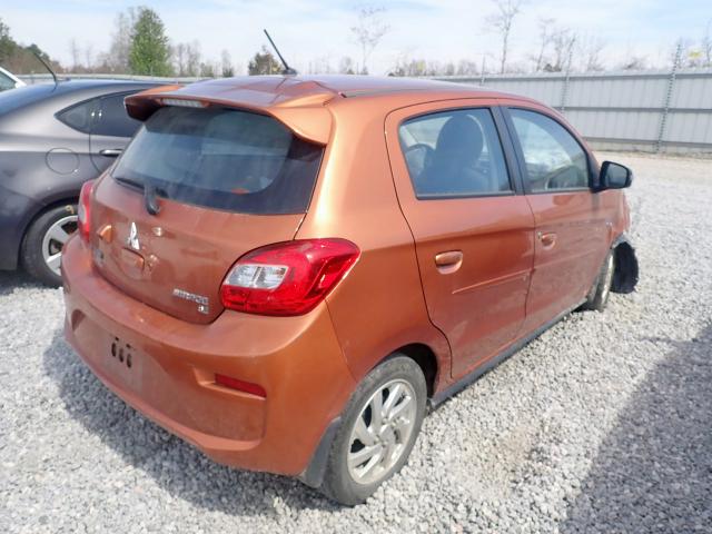 ML32A4HJ0HH017469 - 2017 MITSUBISHI MIRAGE SE ORANGE photo 4