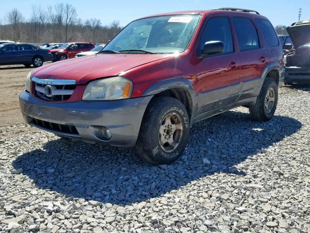 4F2CZ04124KM24912 - 2004 MAZDA TRIBUTE LX RED photo 2