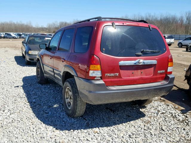 4F2CZ04124KM24912 - 2004 MAZDA TRIBUTE LX RED photo 3