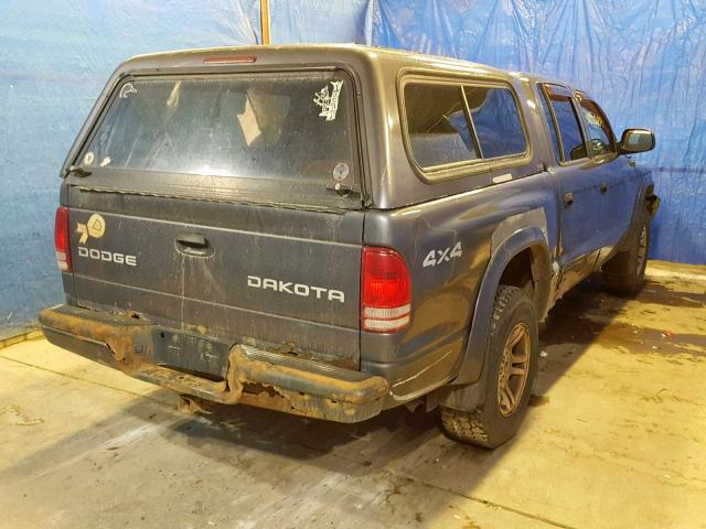 1D7HG38N93S127442 - 2003 DODGE DAKOTA QUA BLUE photo 4