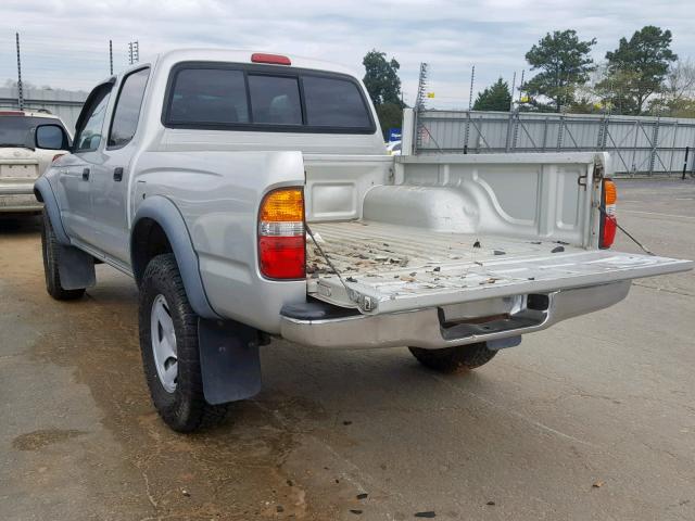 5TEGN92N52Z061344 - 2002 TOYOTA TACOMA DOU SILVER photo 3