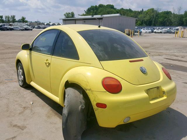 3VWCB21C81M443892 - 2001 VOLKSWAGEN NEW BEETLE YELLOW photo 3