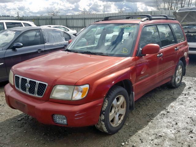 JF1SF65612H756938 - 2002 SUBARU FORESTER S BURGUNDY photo 2