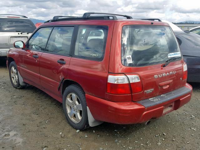 JF1SF65612H756938 - 2002 SUBARU FORESTER S BURGUNDY photo 3