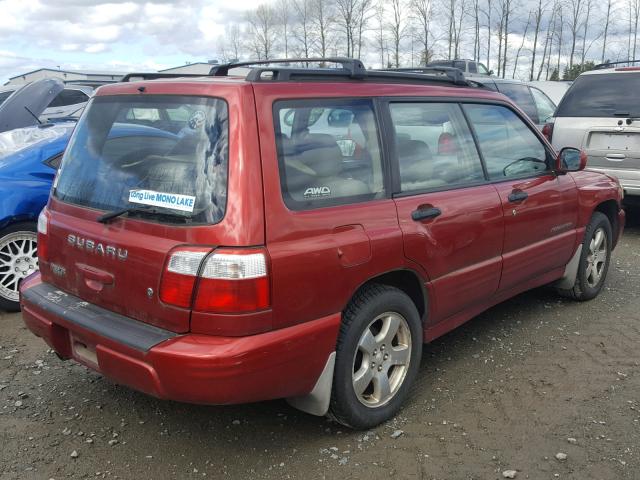 JF1SF65612H756938 - 2002 SUBARU FORESTER S BURGUNDY photo 4