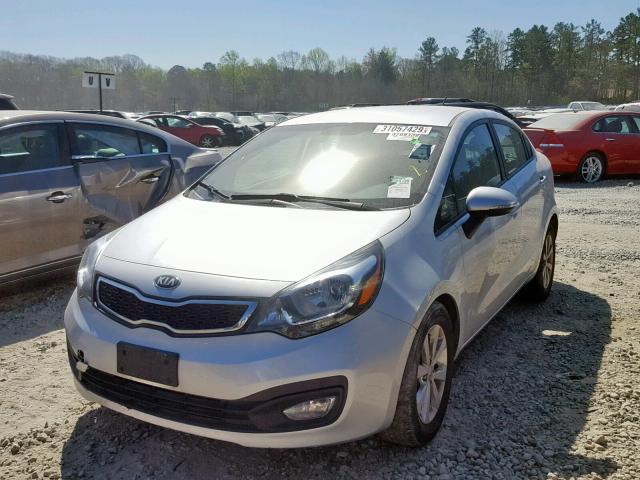 KNADN4A37E6327290 - 2014 KIA RIO EX SILVER photo 2